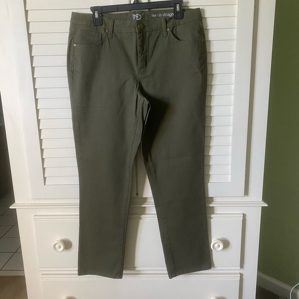new directions Olive Green Straight Leg Women's Jeans
